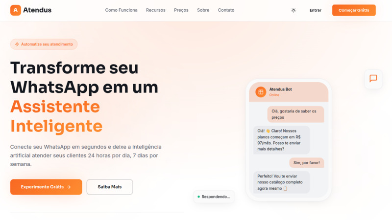 Site institucional da Atendus criado pela Confraria Web — Porto Alegre