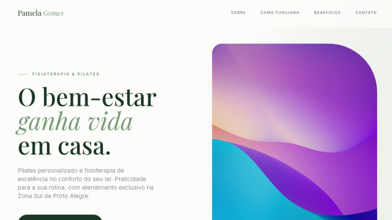 Site profissional de fisioterapeuta criado pela Confraria Web — landing page com geração de leads