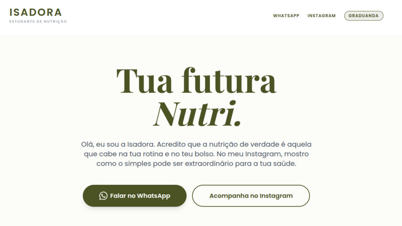 Landing page de nutricionista com alta conversão — Tua Futura Nutri, desenvolvida pela Confraria Web